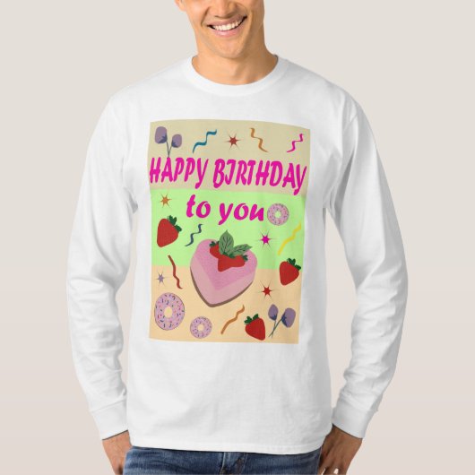 Happy Birthday T-shirt (Voorkant)
