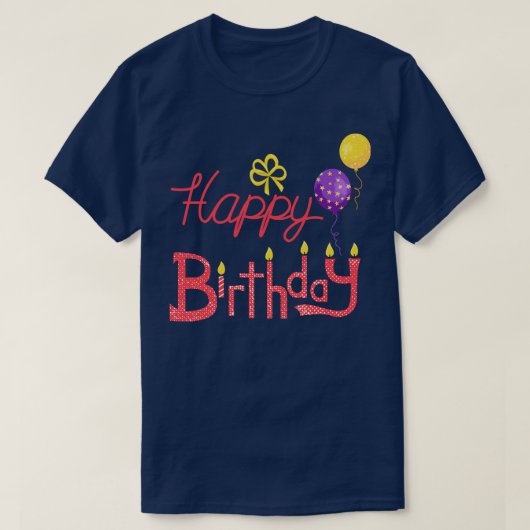 Happy Birthday T-shirt (Design voorkant)