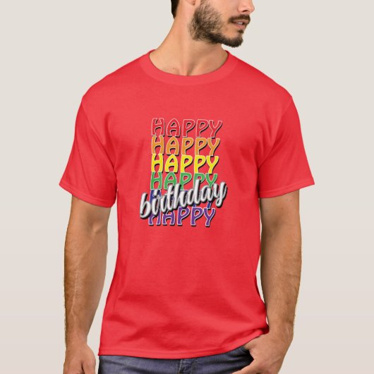 Happy birthday T-shirt (Voorkant)