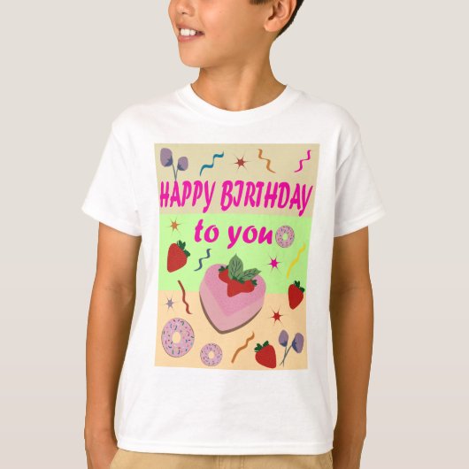Happy Birthday T-shirt (Voorkant)