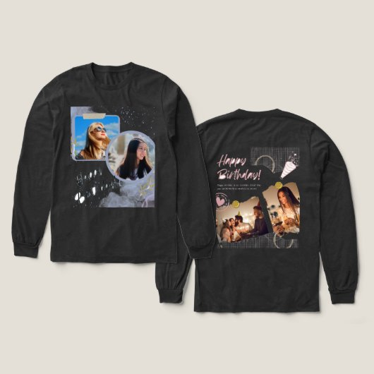Happy Birthday T-Shirt (Voorkant /achterkant)