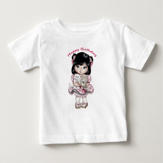 Happy Birthday T-shirt Baby Girls (Voorkant)