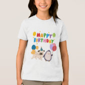 Happy Birthday T-shirt for kids - cute design of p (Voorkant)