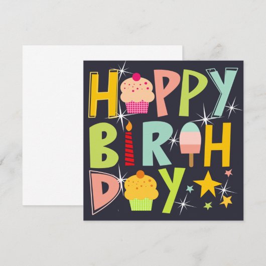 happy birthday T-Shirt Trucker Hat Keychain Magnet (Voorkant / Achterkant)