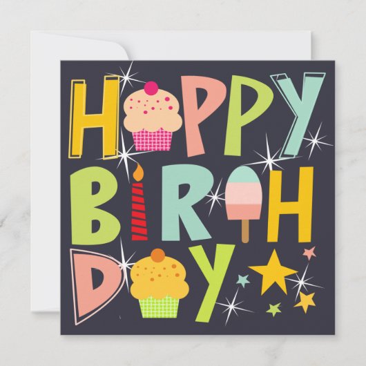 happy birthday T-Shirt Trucker Hat Keychain Magnet (Voorkant)