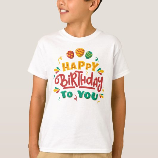 "Happy Birthday T-Shirt voor kinderen - Leuk en fe (Voorkant)