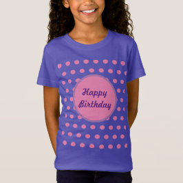 Happy Birthday T-shirt voor kinderen (Paarse en ro