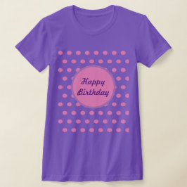 Happy Birthday T-shirt voor volwassenen (Paarse en
