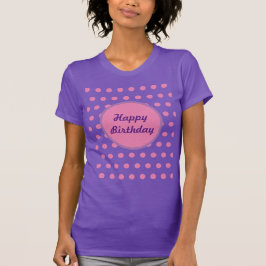 Happy Birthday T-shirt voor volwassenen (Paarse en