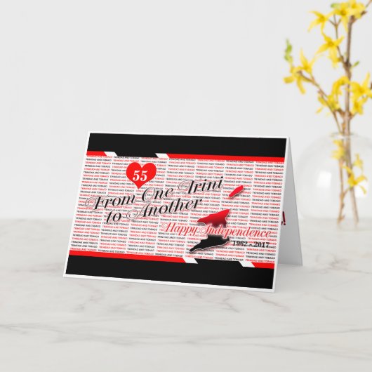 Happy Birthday T&T Independence Kaart (Gele Bloem)