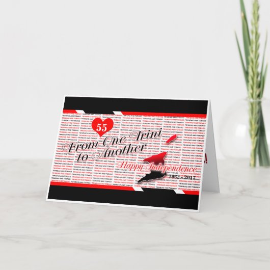 Happy Birthday T&T Independence Kaart (Voorkant)
