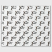 Happy Birthday Tabby Cat leuk Cadeaupapier (Vlak)