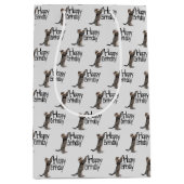 Happy Birthday Tabby Cat leuk Medium Cadeauzakje (Voorkant)