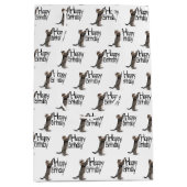 Happy Birthday Tabby Cat leuk Medium Cadeauzakje (Voorkant)