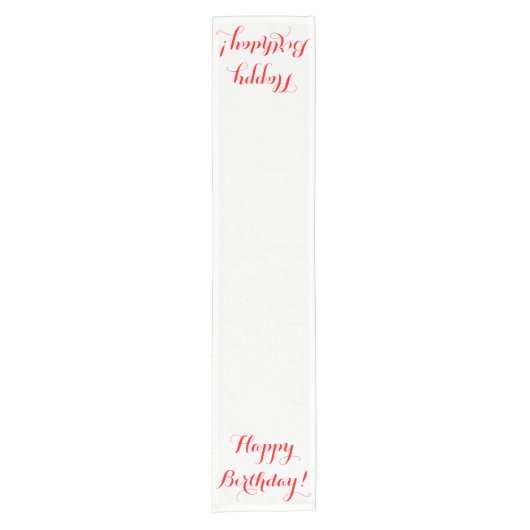 Happy Birthday Table Runner Korte Tafelloper (Voorkant)