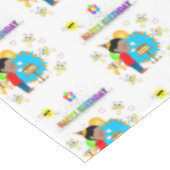 Happy Birthday Tablecloth African Boy paddenstoele Tafelkleed (Gekanteld)