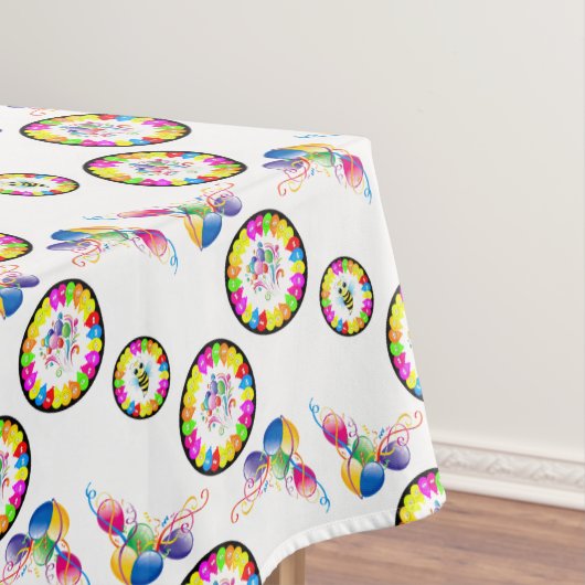 Happy Birthday Tablecloth Bumblebee Balloons Tafelkleed (Voorbeeld)
