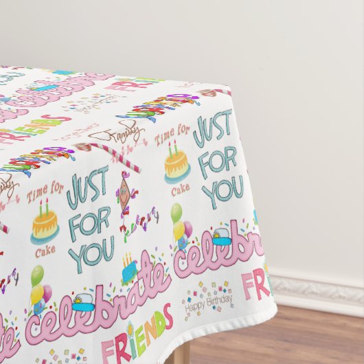 Happy Birthday Tablecloth Friends Family Tafelkleed (Voorbeeld)