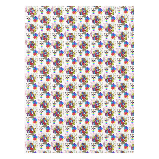 Happy Birthday Tablecloth Het is tijd van de feest Tafelkleed (Voorkant)