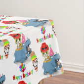 Happy Birthday Tablecloth Hippopotamus Tafelkleed (Voorbeeld)