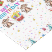 Happy Birthday Tablecloth Monkey Confetti Cupcake  Tafelkleed (Gekanteld)