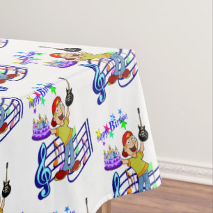 Happy Birthday Tablecloth Musician Guitar Tafelkleed