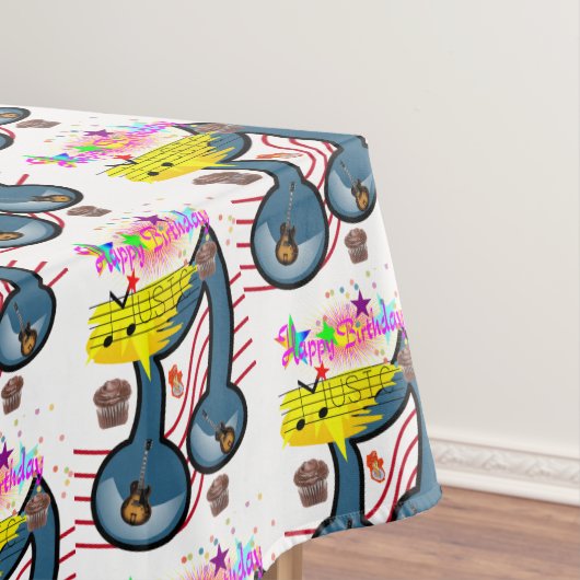 Happy Birthday Tablecloth Musician Guitar Tafelkleed (Voorbeeld)
