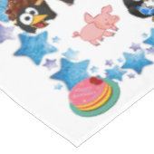 Happy Birthday Tablecloth Penguin Pink Tafelkleed (Gekanteld)