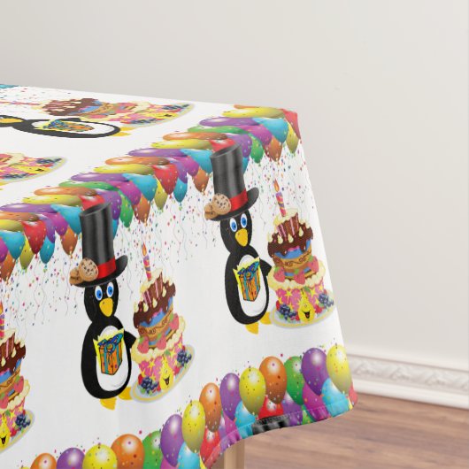 Happy Birthday Tablecloth Penguin Tafelkleed (Voorbeeld)