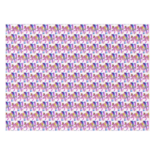 Happy Birthday Tablecloth Pony Tafelkleed (Voorkant (Horizontaal))