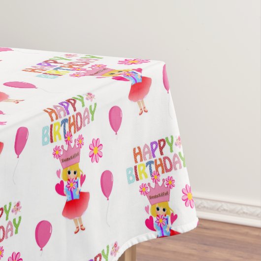 Happy Birthday Tablecloth Princess Tafelkleed (Voorbeeld)
