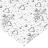 Happy Birthday Tablecloth Silver Hearts Tafelkleed (Gekanteld)