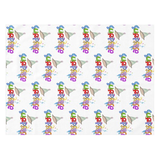Happy Birthday Tablecloth Tafelkleed (Voorkant (Horizontaal))
