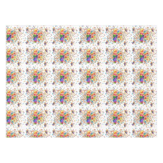 Happy Birthday Tablecloth Tafelkleed (Voorkant (Horizontaal))