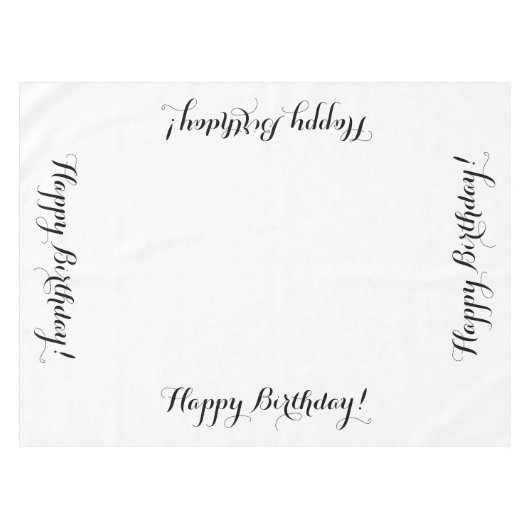 Happy Birthday Tablecloth Tafelkleed (Voorkant (Horizontaal))