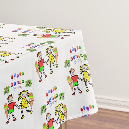 Happy Birthday Tablecloth Twins Tafelkleed (Voorbeeld)