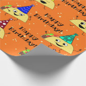Happy Birthday Taco Wrapping Paper Cadeaupapier (Hoek)