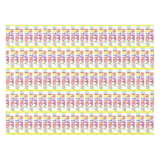 Happy Birthday Tafelkleed Happy Kleurrijk (Voorkant (Horizontaal))