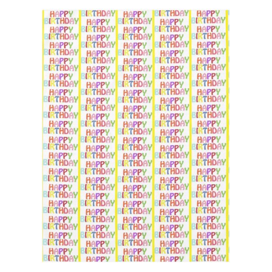 Happy Birthday Tafelkleed Happy Kleurrijk (Voorkant)