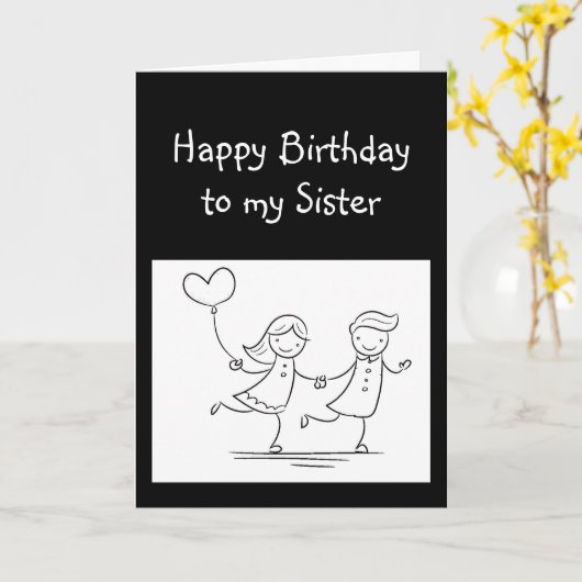 Happy Birthday talk voor zuster Therapy Humor Kaart (Gele Bloem)