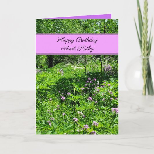 Happy Birthday tante Flowers en Stream Feestdagen Kaart (Voorkant)