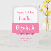 Happy Birthday Tante grijs en roze Kaart (Gele Bloem)