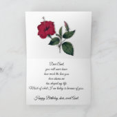 Happy Birthday tante (naam), grijs met Red Hibiscu Kaart (Binnen)