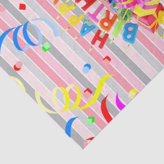 Happy Birthday-tapestapel Stripe Tissuepapier (Detail)