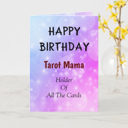 Happy Birthday Tarot Mama design Kaart (Gele Bloem)