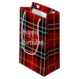 Happy Birthday Tartan Pset Klein Cadeauzakje