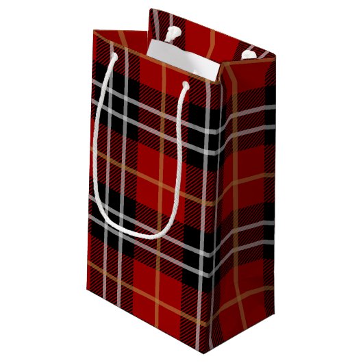 Happy Birthday Tartan Pset Klein Cadeauzakje (Achterkant Gekanteld)