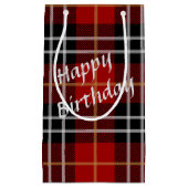 Happy Birthday Tartan Pset Klein Cadeauzakje (Voorkant)