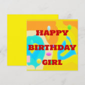 Happy Birthday tassen van leuke kleuren geel en or (Voorkant / Achterkant)