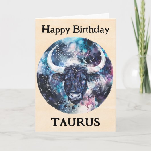 Happy Birthday Taurus Zodiac Kaart (Voorkant)